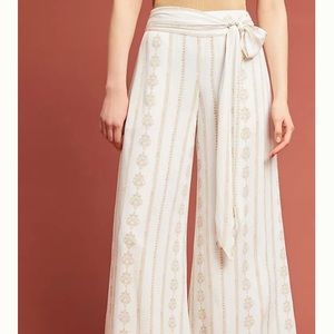 Anthro NWT Farm Rio Everly Tie Wide Leg Pants
